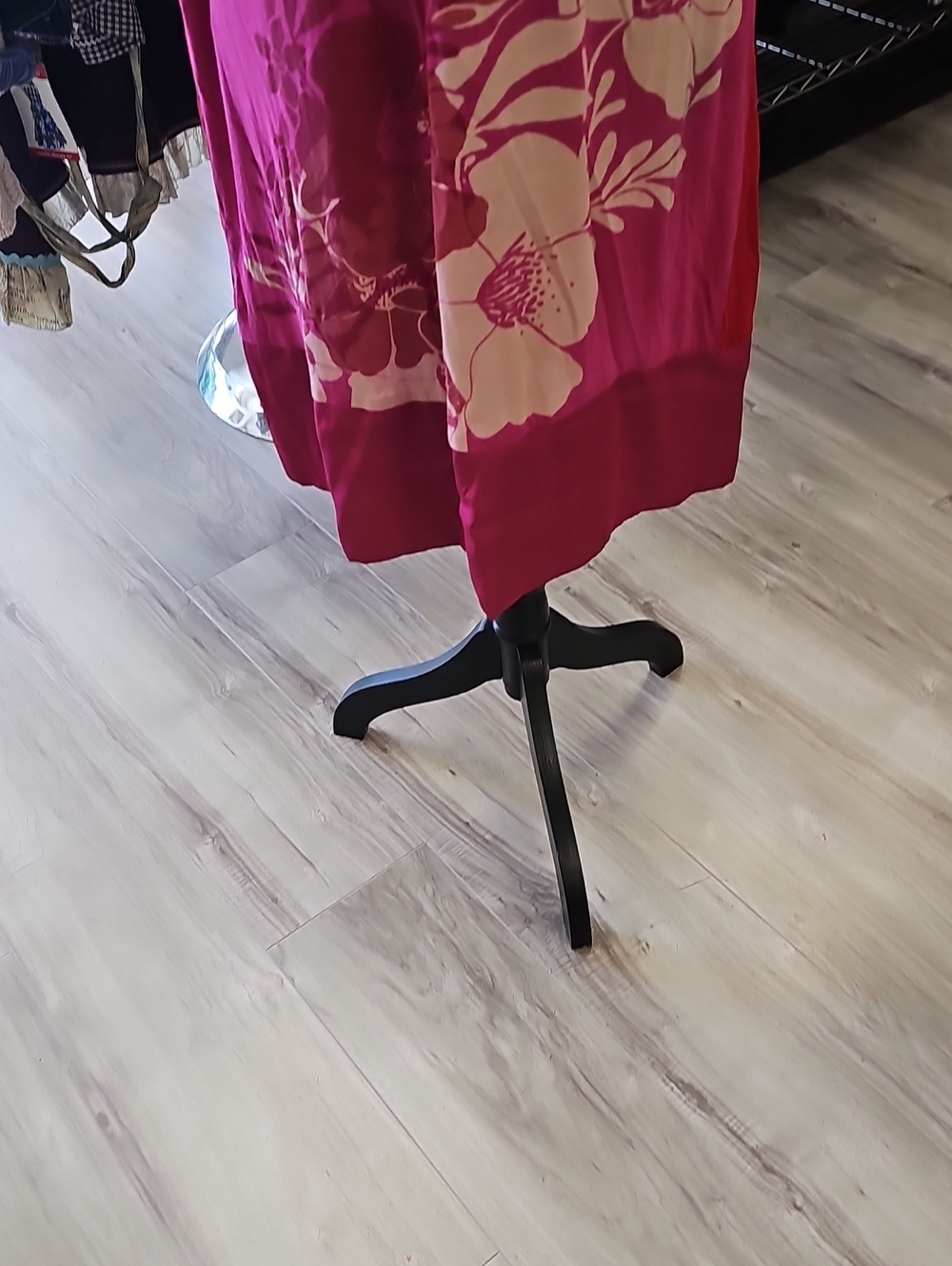 Express Vintage Floral Sundress in Magenta & Gold